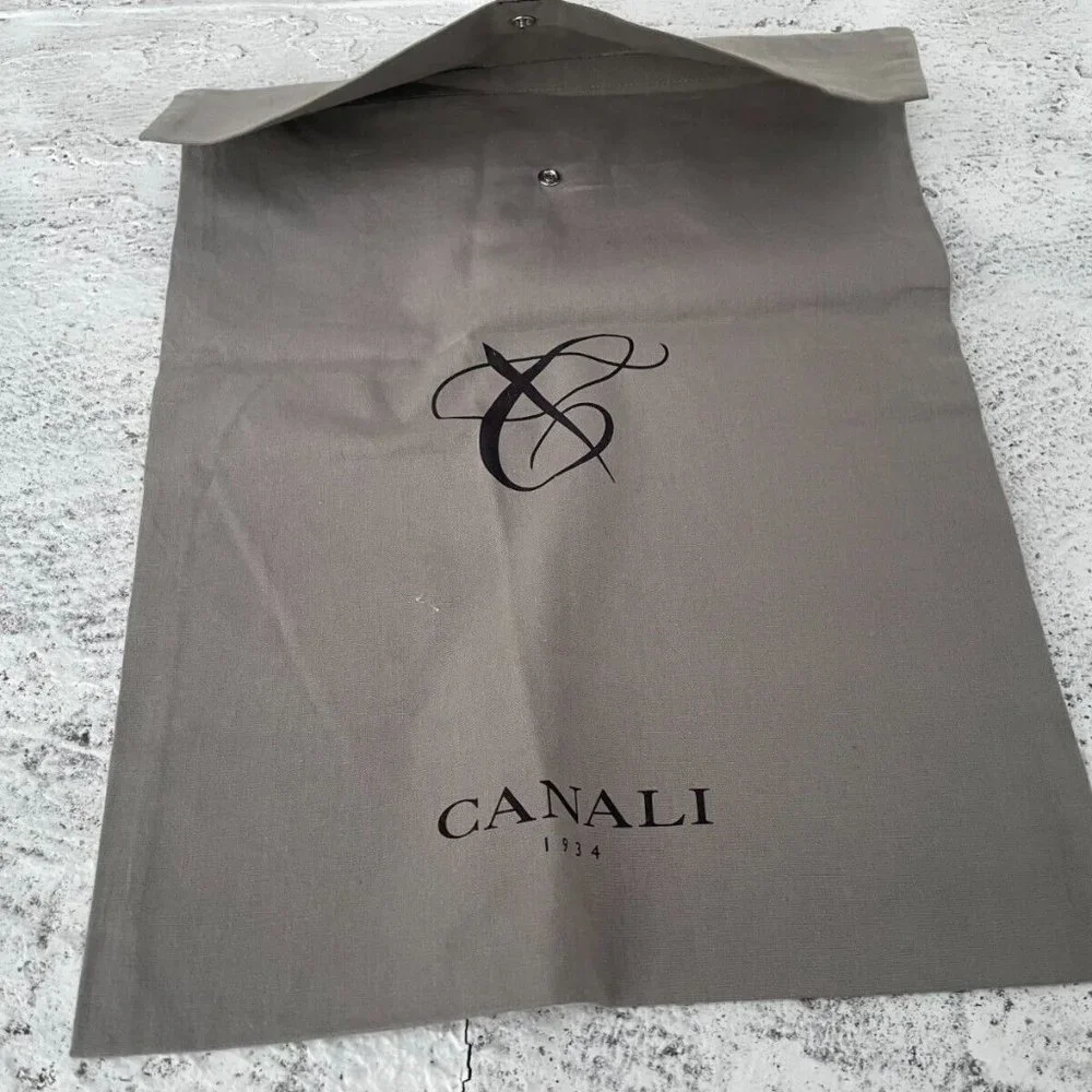 Canali Dust Bag Gray Long Storage Bag with Snap Bag Authentic